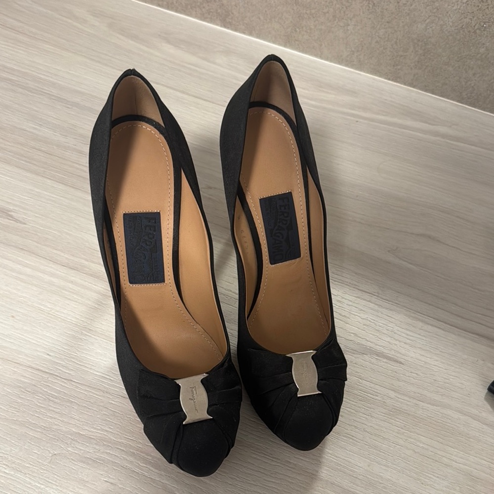 Black Heels with Silver Accent